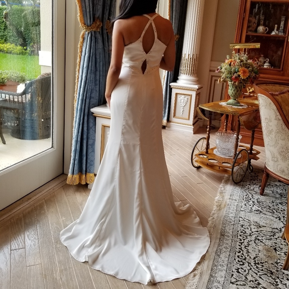 Vintage Jeweled Halter Wedding Dress